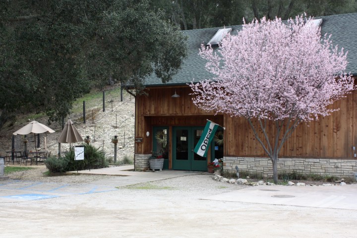 Outside the tasting room at Alta Colina Estate Vineyard