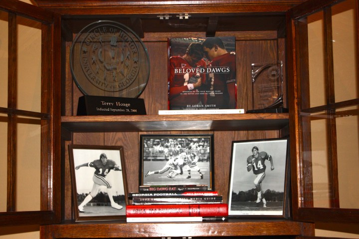 Memorabilia from Terry Hoage's career in the NFL