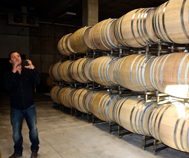 Oliver Esparham discussing barrel aging