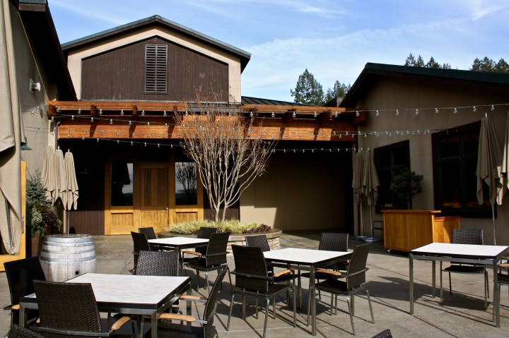 The beautiful terrace at Gary Farrell Vineyards & Winery