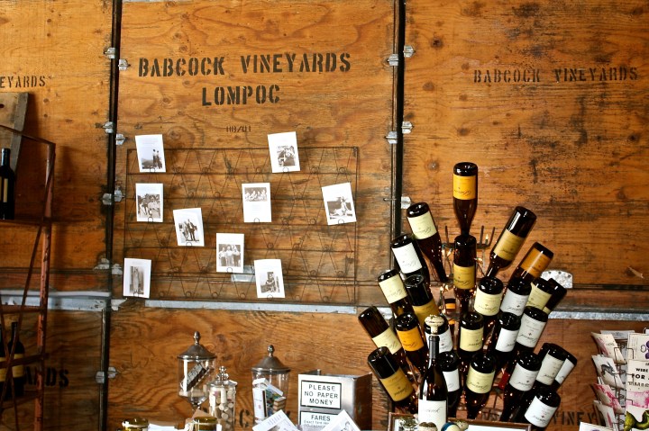 Inside the Babcock Winery & Vineyards tasting room
